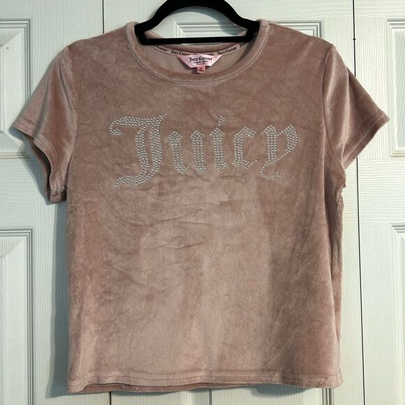 JUICY COUTURE Size Medium Rose Pink Silver Bling Spellout Loungewear Intimates - Picture 2 of 7